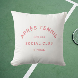 Coussin Après Tennis Social Club personnalisé Crest rose