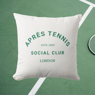 Coussin Après Tennis Social Club personnalisé Crest vert