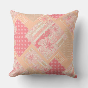 Coussin Apricot peach rose patchwork