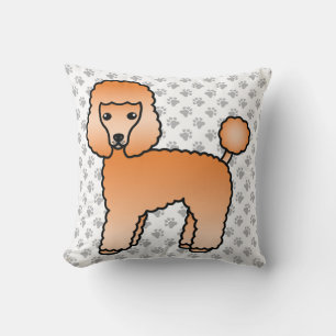 Coussin Apricot Toy Poodle mignon Cartoon Chien