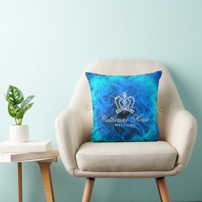 Coussin Aqua bleu citron (Chaise)
