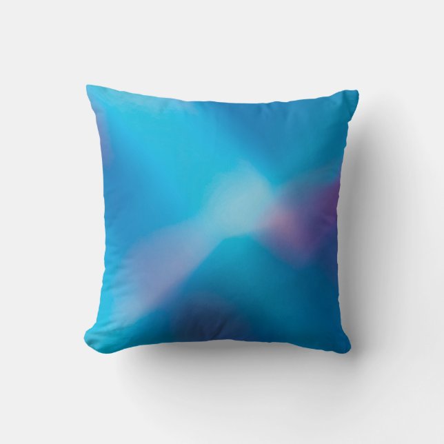 Coussin Aqua Bleu Violet Lumière brillante #1 Abstrait (Recto)