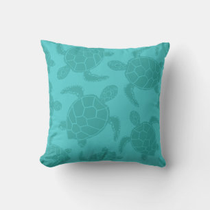 Coussin Aqua Blue Sea Turtle Print