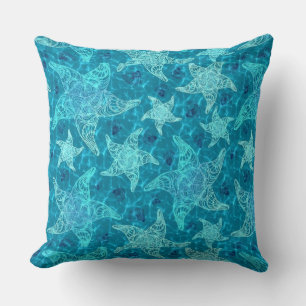 Coussin Aqua Blue Starfish Motif Jeu d'oreiller