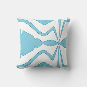 Coussin Aqua Bold Abstrait Sound Wave Design sur blanc