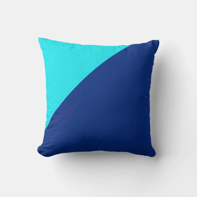 Coussin Aqua clair (cyan) et arrière - plan bleu foncé (Recto)