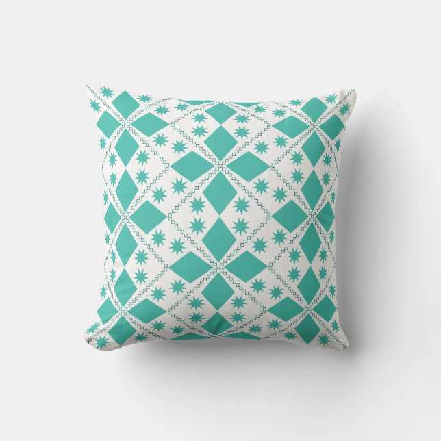 Coussin Aqua Diamond Fun | Carrelage demi-goutte | (Recto)