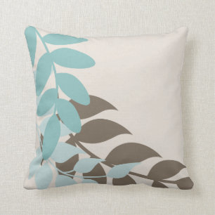 Coussin Aqua et Tan Mod Vines