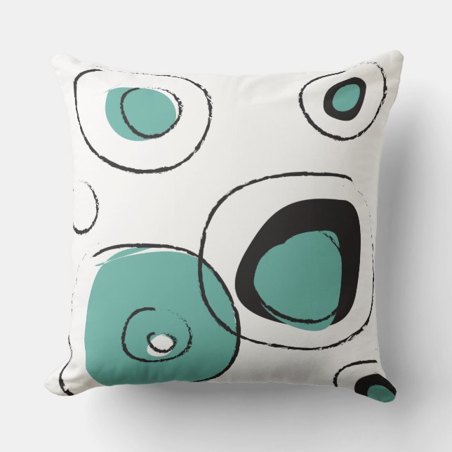 Coussin Aqua FUNKY DOTS DESIGN Retro Jeu d'oreiller (Recto)
