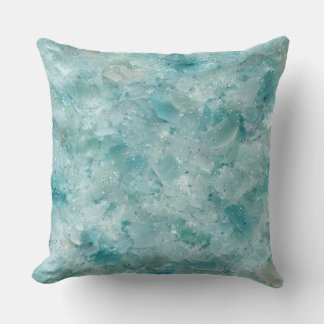 Coussin Aqua ocean crystals Throw Pillow