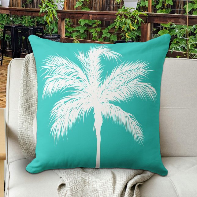 Coussin Aqua Palm Tree (Créateur téléchargé)