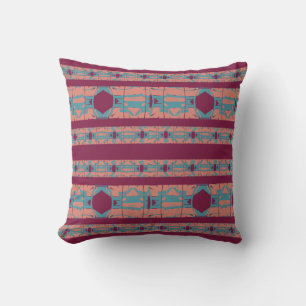 Coussin Aqua rose sur Fuschia Méditerranée Grande mosaïque