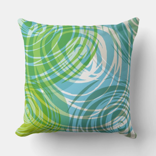 Coussin AQUA SPIRAL DESIGN Retro Jeu d'oreiller (Recto)
