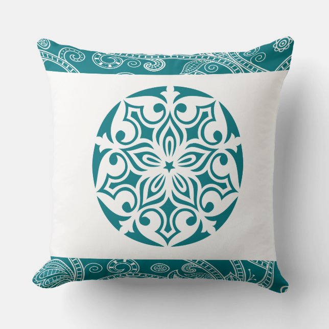Coussin Aqua TRIBAL CERCLE Pilote à lancer rétro (Recto)