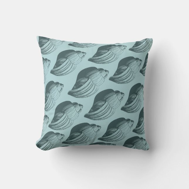 Coussin Aqua Turquoise Blue Sea Shells (Recto)