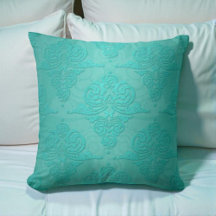 Aqua Turquoise Vintage Grunge Damask Modèle