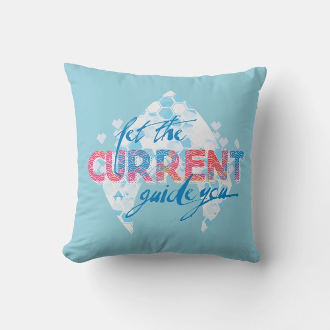 Coussin Aquaman | Graphique Logo "Let The Current Guide Yo (Recto)