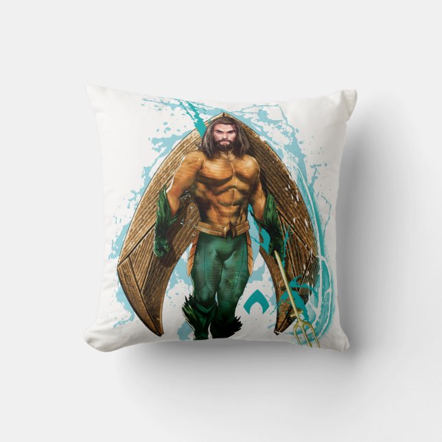 Coussin Aquaman | Prince Orin Avec Logo Aquaman (Recto)