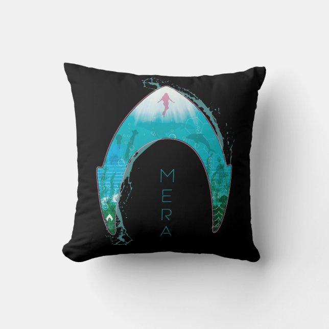 Coussin Aquaman | See Through Mera Symbol Ocean Graphic (Recto)