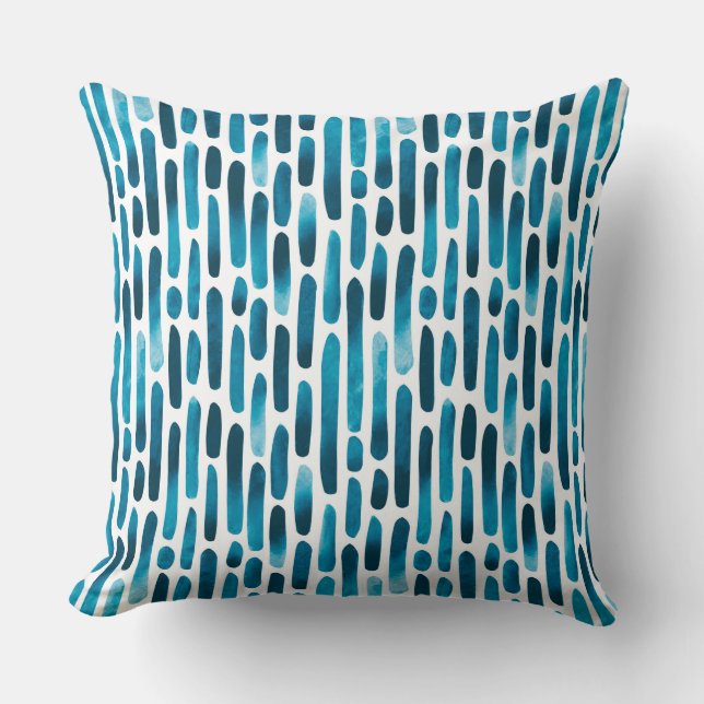 Coussin Aquarelle 091121 - Cyan Blue Toned Throw (Recto)