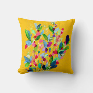 Coussin Aquarelle Abstraite colorée fleurie