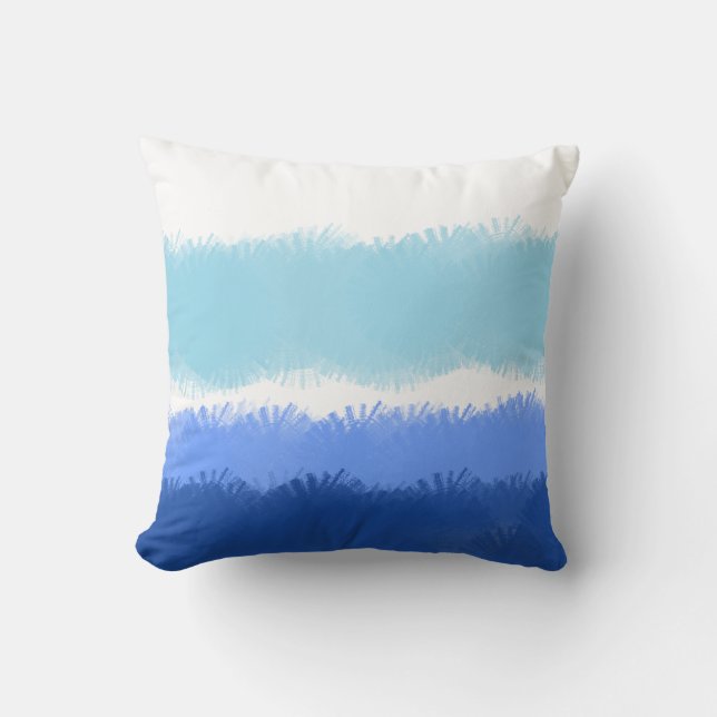 Coussin Aquarelle Abstraite moderne tons bleus (Recto)