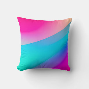 Coussin Aquarelle abstraite pastel ombré rose bleu