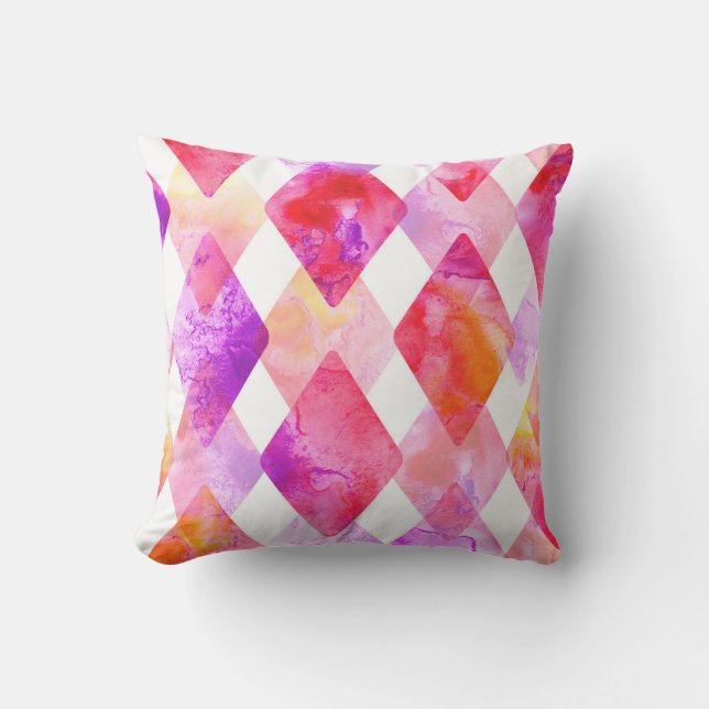 Coussin Aquarelle Abstraite : Peint À La Main Sans Couleur (Recto)