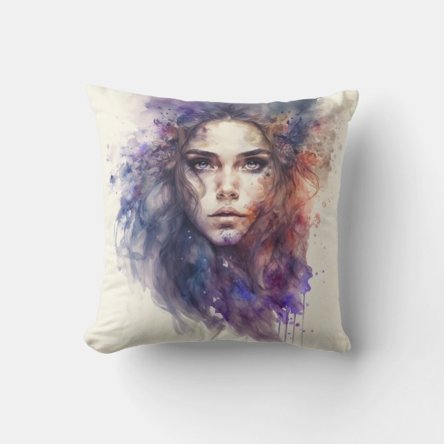 Coussin Aquarelle Abstraite pour femme (Recto)