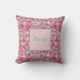 Coussin Aquarelle Abstraite rose et blanche