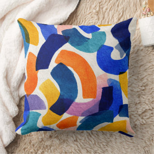 Coussin Aquarelle Abstraite Vibrante   Artistique Moderne