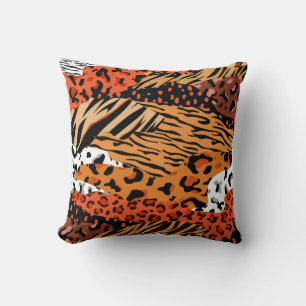 Coussin Aquarelle africaine faune tribale