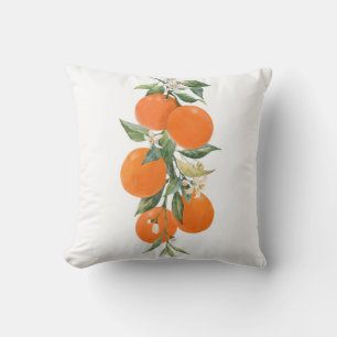 Coussin Aquarelle agrumes citrons orange citron