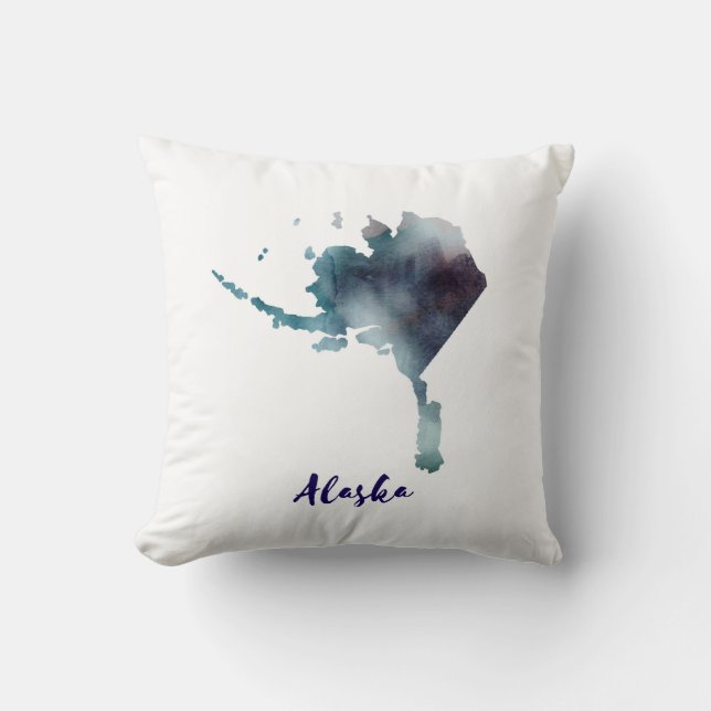 Coussin Aquarelle Alaska États-Unis (Recto)