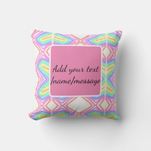 Coussin Aquarelle arc-en-ciel ajoutez nom texte message pe