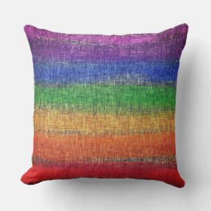 Coussin Aquarelle arc-en-ciel Frappe Crosshatch Jeu d'orei
