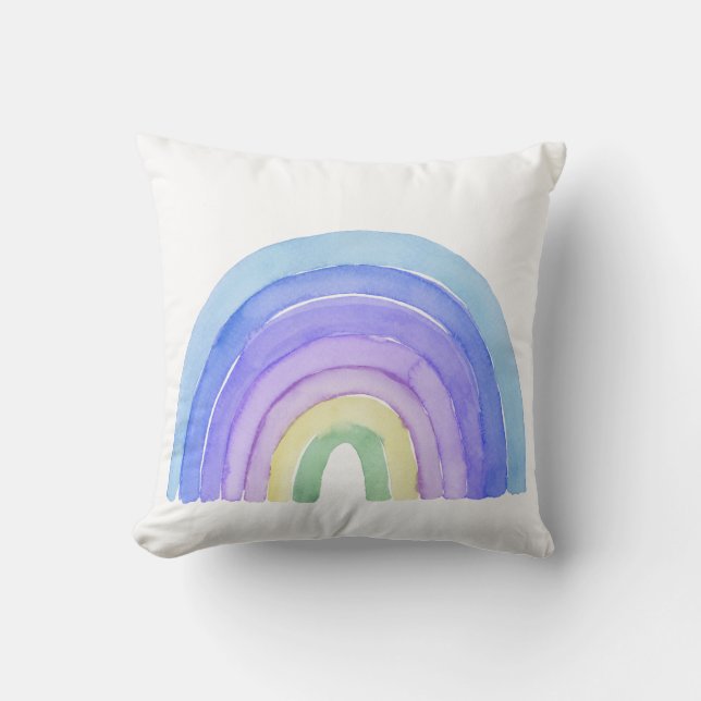 Coussin Aquarelle arc-en-ciel garçons (Recto)