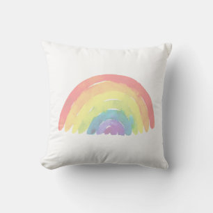 Coussin Aquarelle arc-en-ciel pastel