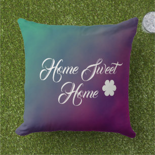 Coussin aquarelle artistique rose et vert moderne