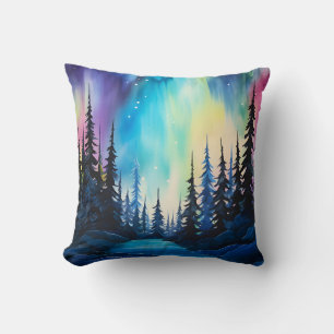 Coussin Aquarelle Aurores boréales aurore boréale