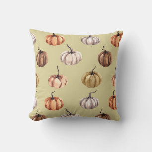 Coussin Aquarelle Automne Citrouille Moderne Farmhouse Des