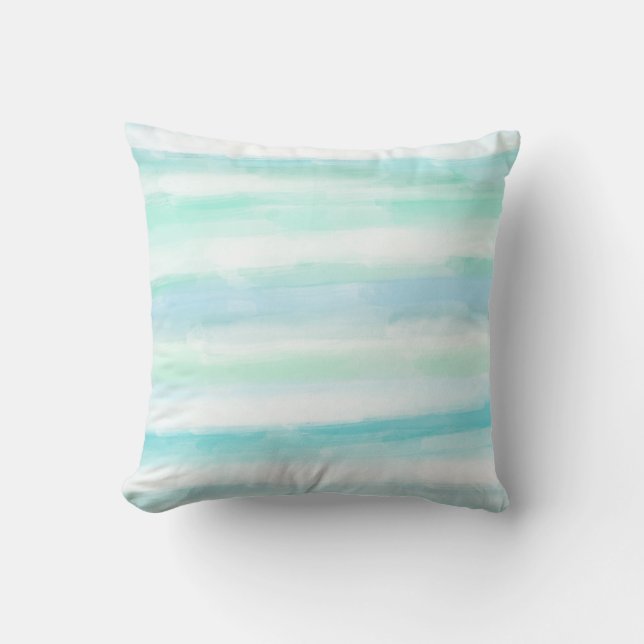 Coussin Aquarelle blanche bleu marine (Recto)