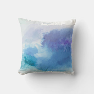 Coussin Aquarelle bleu-bleu violet