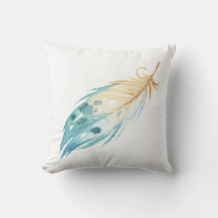 Coussin Aquarelle bleu et blanc