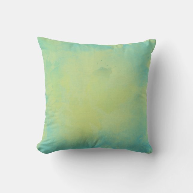 Coussin Aquarelle bleu et vert (Recto)