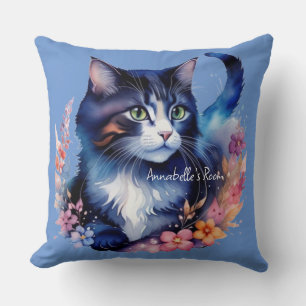 Coussin Aquarelle bleu Fairytale