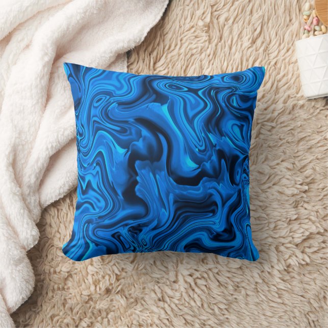 Coussin Aquarelle bleu moderne (Couverture)
