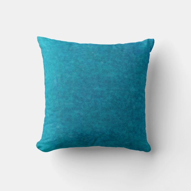 Coussin Aquarelle bleue de mer d'île - Teal et Aqua (Recto)