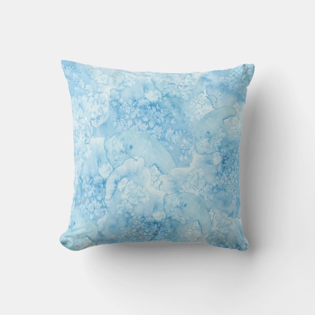 Coussin Aquarelle bleue d'océan (Recto)