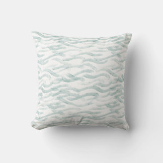 Coussin Aquarelle Blue Ocean Waves